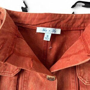 She + Sky Rust Cotton Mini Skirt Size S